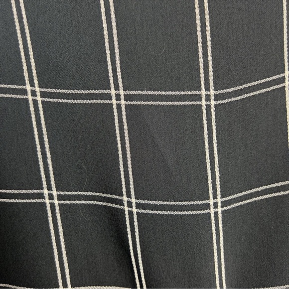 Loft Sleeveless Window Pane Shift Dress Tie Waist Black White Cap Sleeve Size 6 - Picture 5 of 9